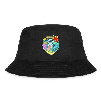 6. Geburtstag 6 Jahre Junge Astronaut Weltall - Bucket Hat - Schwarz - Vorne - Lela (165cm)