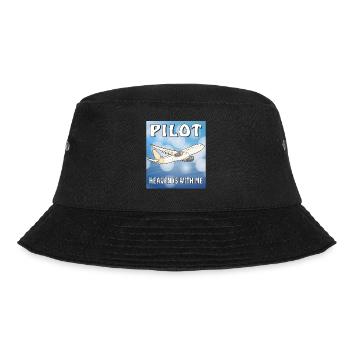 FLUGZEUG PILOT HEAVEN IS WITH ME - Bucket Hat - Schwarz - Vorne - Lela (165cm)