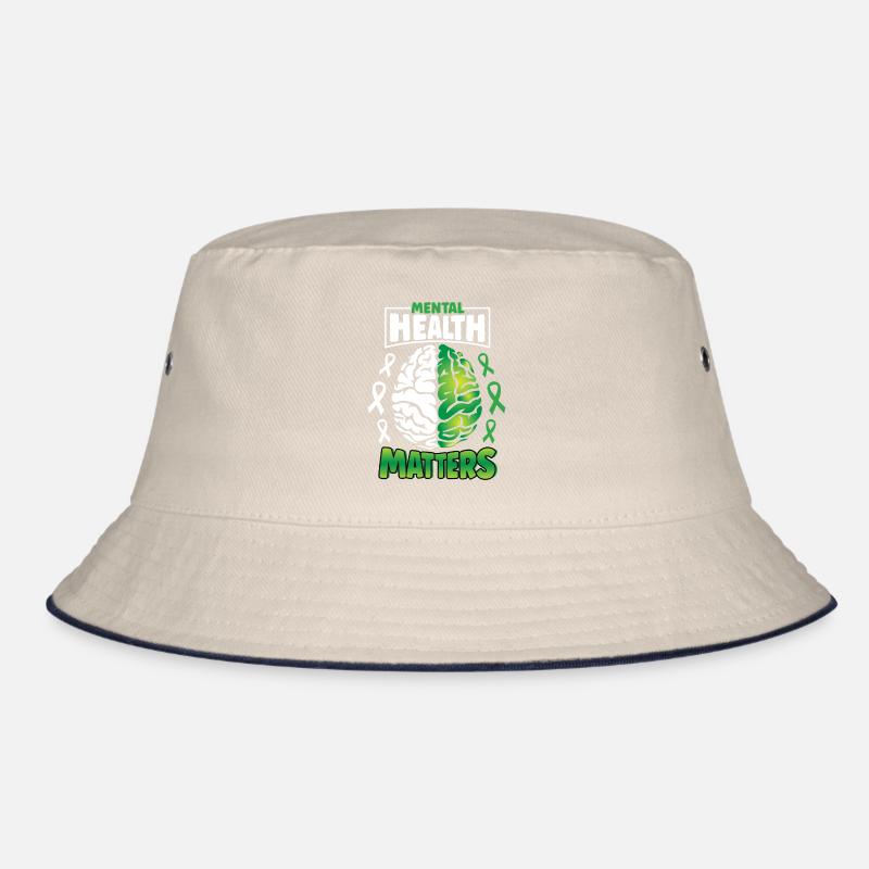 Mental Health Matters Spread Awareness Brain Bucket Hat