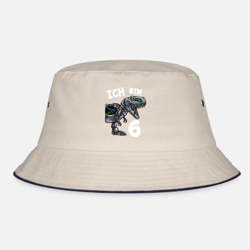 Ich bin 6 Jahre Dino Dinosaurier 6. Geburtstag Bucket Hat
