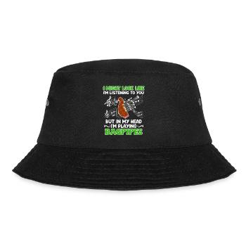 Seems like I'm listening but head plays bagpipes - Bucket Hat - black - Front - Lela (165cm)
