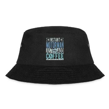 Motorman Kaffee Spruch - Bucket Hat - Schwarz - Vorne - Lela (165cm)