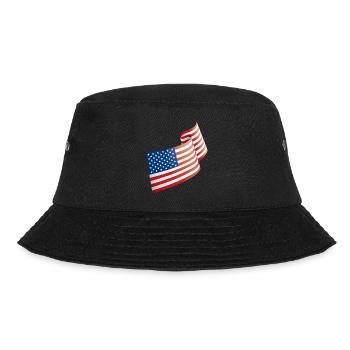 Flagge der USA im Wind - Bucket Hat - Schwarz - Vorne - Lela (165cm)