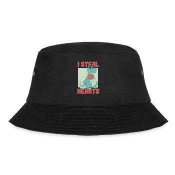 Ich stehle Herzen lustig Valentinstag Dinosaurier - Bucket Hat - Schwarz - Vorne - Lela (165cm)