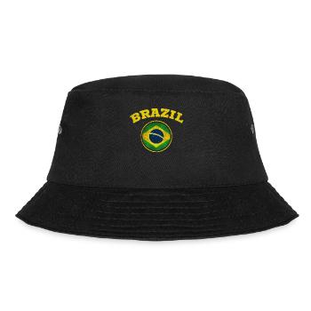 Retro Style Brazil Soccer Team Brasil Football Fan - Bucket Hat - black - Front - Lela (165cm)