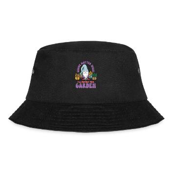 Garden Gnomes Gnome Lover Funny Gnome Gardening - Bucket Hat - black - Front - Lela (165cm)