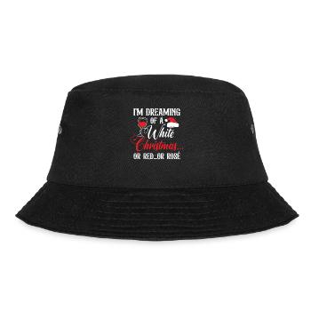Frohe Weihnachten Schnee Weinglas Weihnachtsmütze - Bucket Hat - Schwarz - Vorne - Lela (165cm)