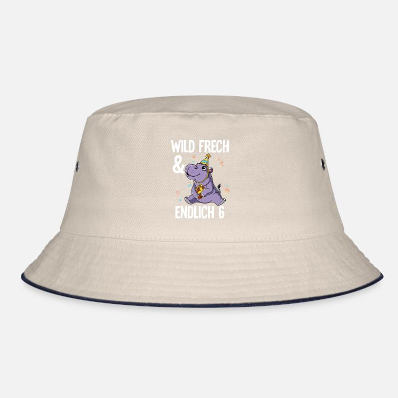 6. Geburtstag Nilpferd Wild Frech Und Endlich 6 Bucket Hat