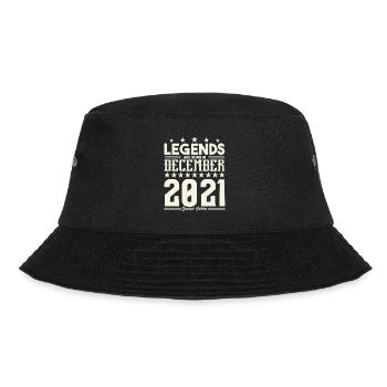 Legenden werden im Dezember 2021 geboren.Geschenkjubiläum - Bucket Hat - Schwarz - Vorne - Lela (165cm)
