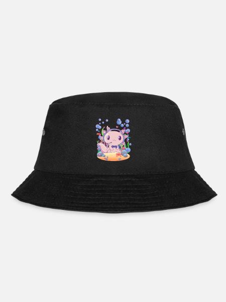 Axolotl zockt unter Wasser - Bucket Hat - Schwarz