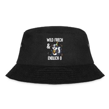 8. Geburtstag Stinktier Wild Frech Und Endlich 8 - Bucket Hat - Schwarz - Vorne - Lela (165cm)