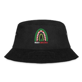 Weihnachten Regenbogen Frohe Weihnachten - Bucket Hat - Schwarz - Vorne - Lela (165cm)