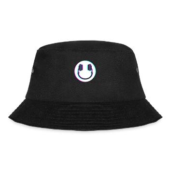 Glitch DJ Retro Techno House Smile DJ - Bucket Hat - Schwarz - Vorne - Lela (165cm)