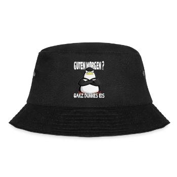 Ganz Dünnes Eis Morgenmuffel Pinguin Kaffee - Bucket Hat - Schwarz - Vorne - Lela (165cm)