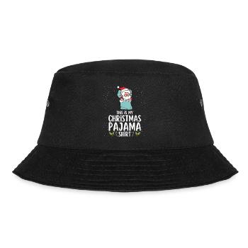 Weihnachten Pyjama Schlafanzug Schlafshirt - Bucket Hat - Schwarz - Vorne - Lela (165cm)
