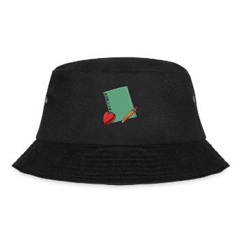 Heft Bleistift Grundschule - Bucket Hat - Schwarz - Vorne - Lela (165cm)