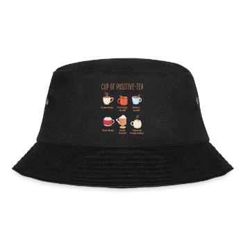 Positivity Cup Drinks Motivational Inspirational - Bucket Hat - Schwarz - Vorne - Lela (165cm)