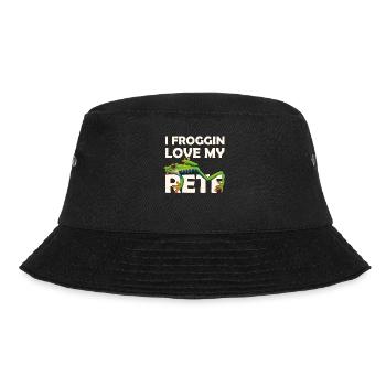 I love Froggin my red-eyed tree frog - Bucket Hat - black - Front - Lela (165cm)