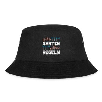 Mein Garten Meine Regeln Gartenarbeit - Bucket Hat - Schwarz - Vorne - Lela (165cm)