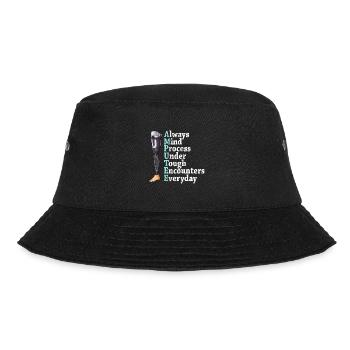 Leg surgery wheelchair lost leg - Bucket Hat - black - Front - Lela (165cm)