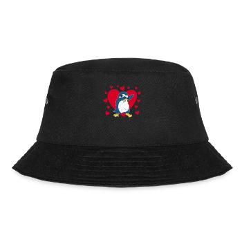 Dots Penguin Heart Valentine’s Day Zoo Animal Bird - Bob - noir - Devant - Lela (165cm)