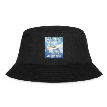 FLUGZEUG PILOT WERDEN IST NICHT SCHWER - Bucket Hat - Schwarz - Vorne - Lela (165cm)