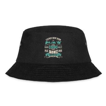 Legends wurde im Mai 1990 geboren | Limitierte Auflage - Bucket Hat - Schwarz - Vorne - Lela (165cm)