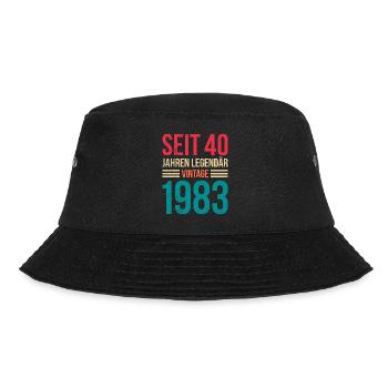 Legendär seit 40 Jahren 40. Geburtstag Vintag - Bucket Hat - Schwarz - Vorne - Lela (165cm)
