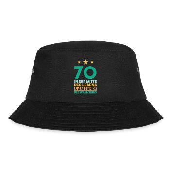 Siebzig Siebzigster 70 Jahre Geburtstag - Bucket Hat - Schwarz - Vorne - Lela (165cm)
