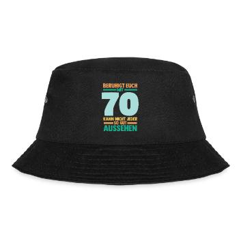 Siebzig 70 Jahre Siebzigster Geburtstag - Bucket Hat - Schwarz - Vorne - Lela (165cm)