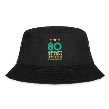 Achtzig Achtzigster 80 Jahre Geburtstag - Bucket Hat - Schwarz - Vorne - Lela (165cm)
