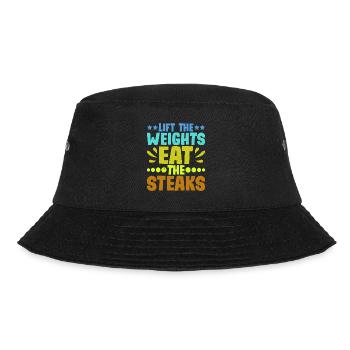 Lift The Weights, Eat The Steaks 8 - Bucket Hat - black - Front - Lela (165cm)