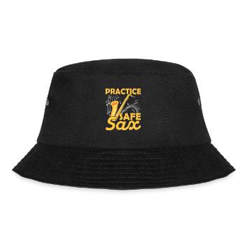 Practice Safe Sax Saxophonist Saxophone Player - Bucket Hat - Schwarz - Vorne - Lela (165cm)