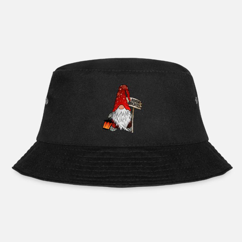 Christmas Gnome Super Wichtel - Bucket Hat - Schwarz