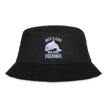 Just A Girl Who Loves Dolphins Cute Funny Dolphin - Bucket Hat - black - Front - Lela (165cm)