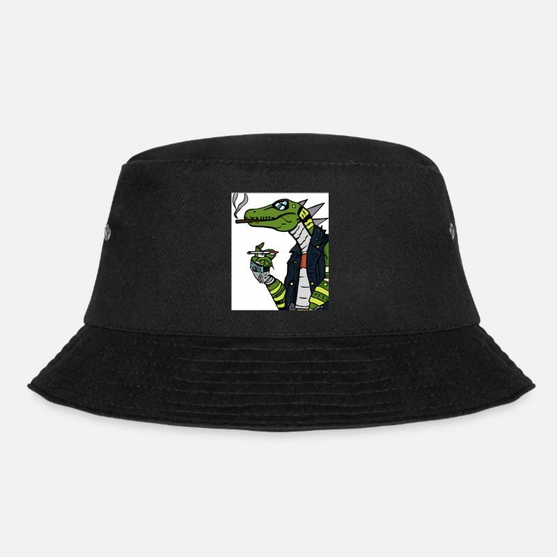 Rauchender Dino - Bucket Hat - Schwarz