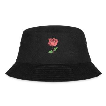 Rose Red Rose Hand-drawn - Bucket Hat - black - Front - Lela (165cm)