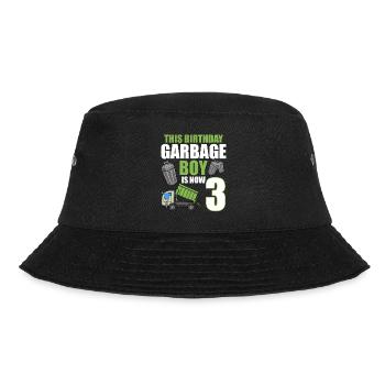Garbage Truck Birthday Kids Boy 3rd Birthday Party - Bucket Hat - black - Front - Lela (165cm)