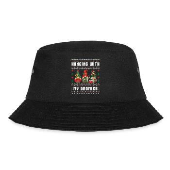 Hanging With My Gnomies Funny Gnome Ugly - Bucket Hat - black - Front - Lela (165cm)