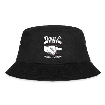 Oma & Enkel Familie Oma Geschenk - Bucket Hat - Schwarz - Vorne - Lela (165cm)