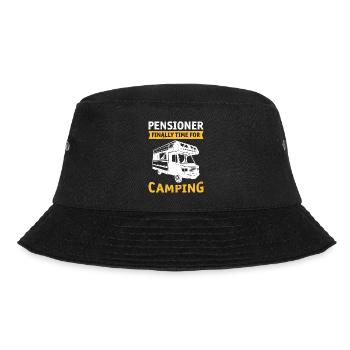 Rentner endlich Zeit zum Campen - Bucket Hat - Schwarz - Vorne - Lela (165cm)