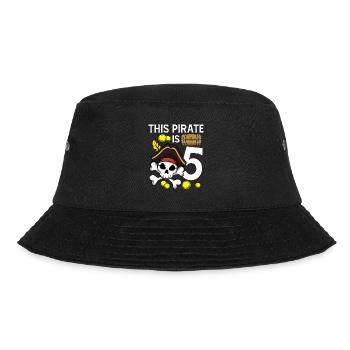 Skeleton This Pirate Is 5th Pirate Birthday - Bucket Hat - black - Front - Lela (165cm)