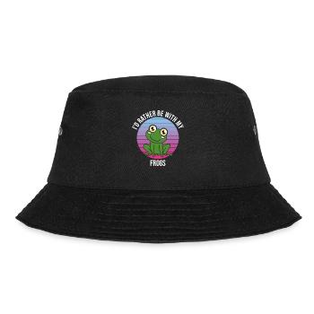 Frog I'd Rather Be With My Frogs - Bucket Hat - black - Front - Lela (165cm)