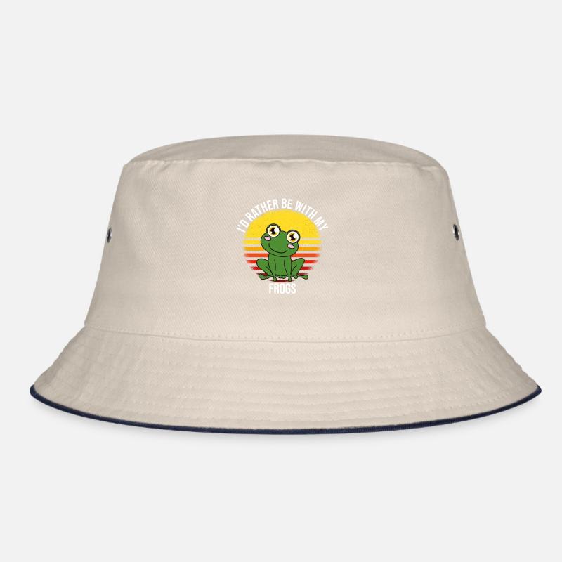 Frog I'd Rather Be With My Frogs Bucket Hat