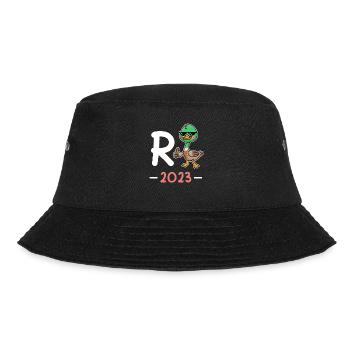 Rente 2023 R Ente Pensionierung - Bucket Hat - Schwarz - Vorne - Lela (165cm)
