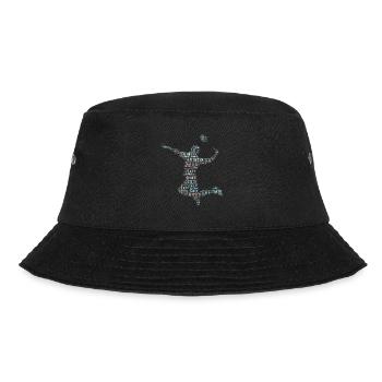 Badminton Federball Spieler - Bucket Hat - Schwarz - Vorne - Lela (165cm)