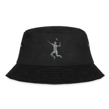 Badminton Federball Spieler - Bucket Hat - Schwarz - Vorne - Lela (165cm)