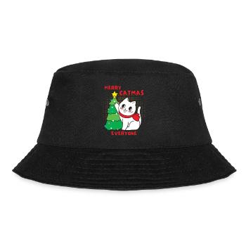 Cat with Christmas tree, funny saying, Pun - Bucket Hat - black - Front - Lela (165cm)