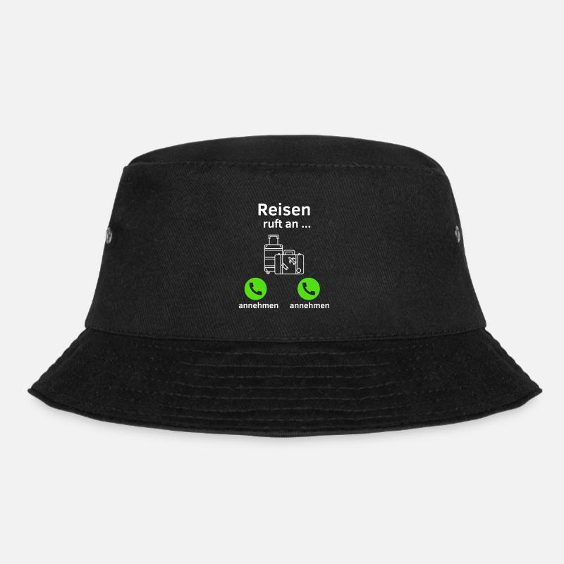 Reisen ruft an - annehmen oder annehmen? - Bucket Hat - Schwarz