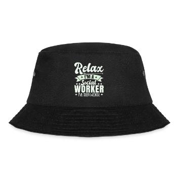 Relax I'm A Social Worker - Bucket Hat - black - Front - Lela (165cm)